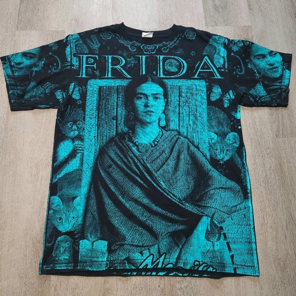 Frida Kahlo Large All Over Print Shirt Mexico Artist Alebrije Art Tee Shirt AOP